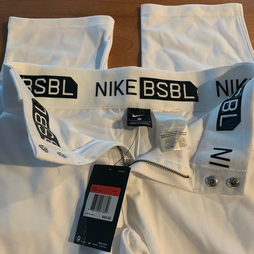 Nike Boys Large WHITE baseball pants